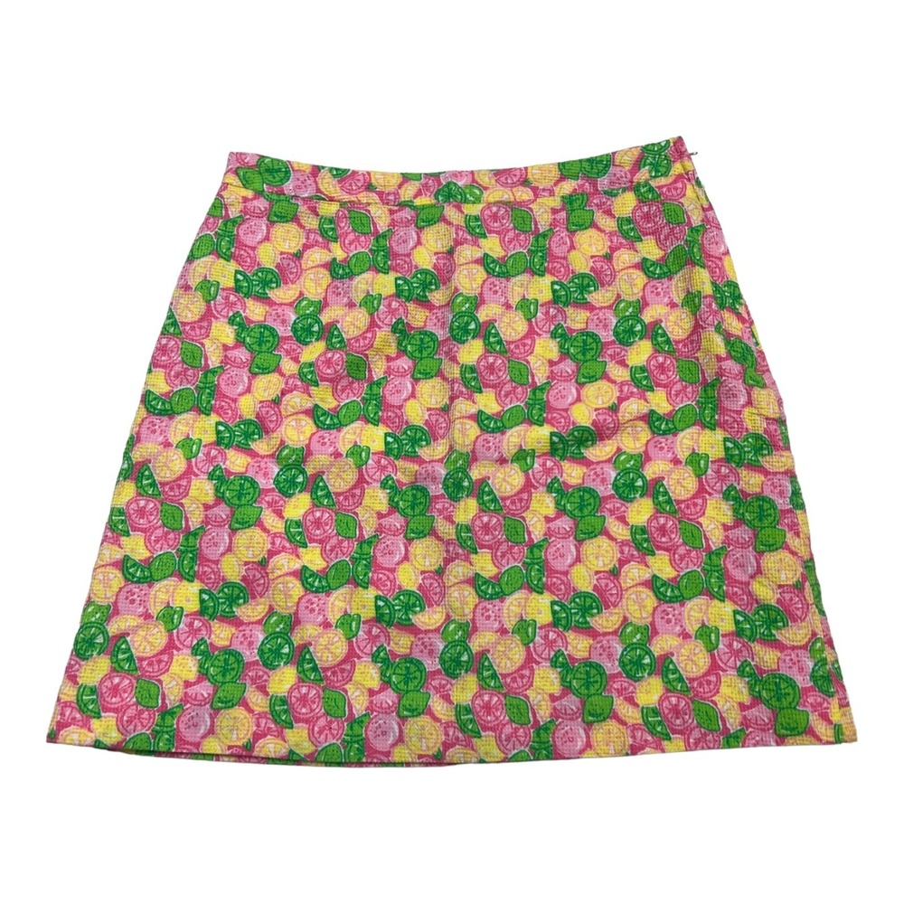 Vintage Lilly Pulitzer Skirt Womens 4 Pink Lemonade Print Pencil Resort Vacation